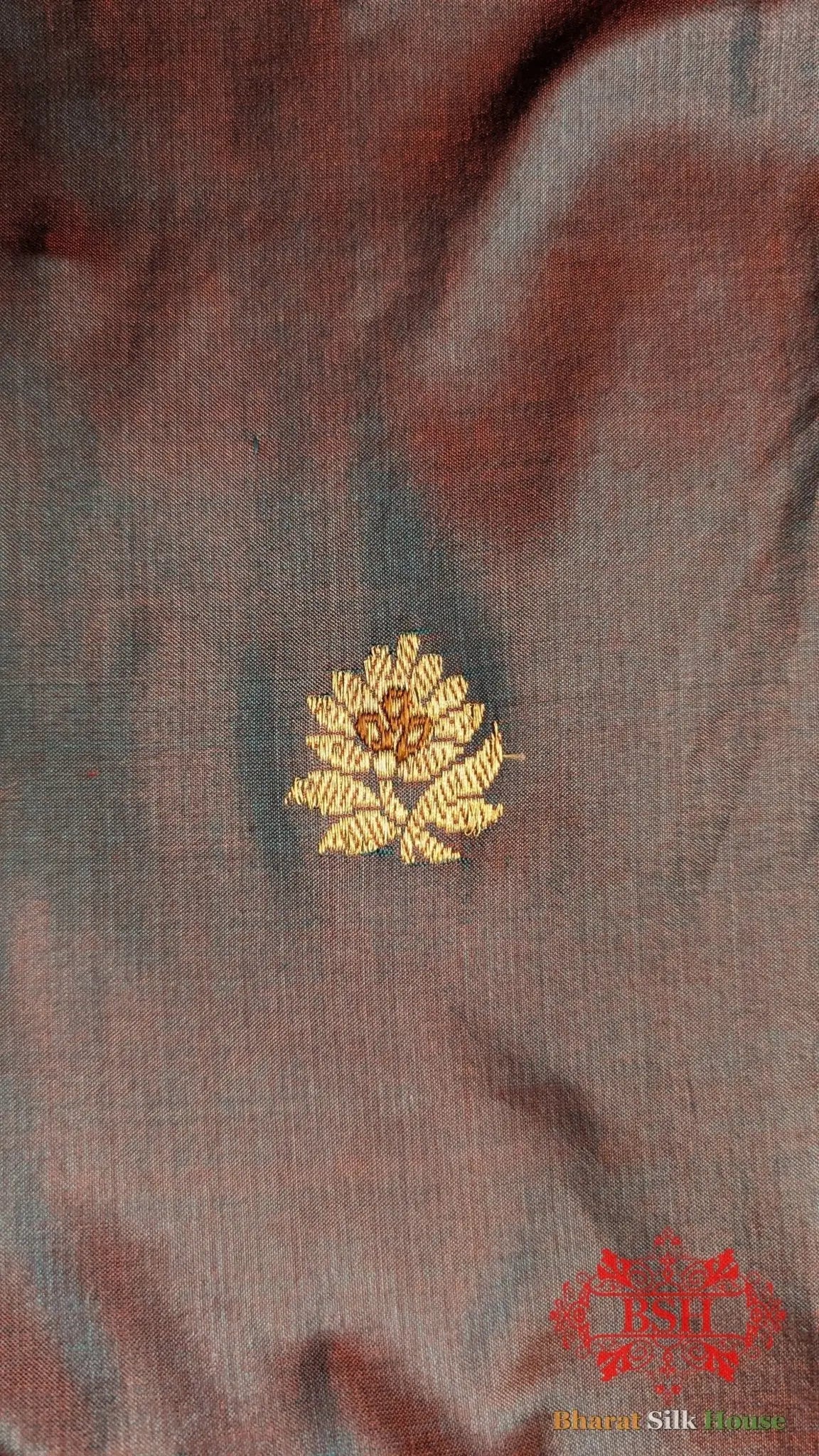 Pure Banarasi Handloom Katan Silk Meenakari Antique Zari Saree In Shades Of Cross Colour - Bharat Silk House Pure Kataan Silk