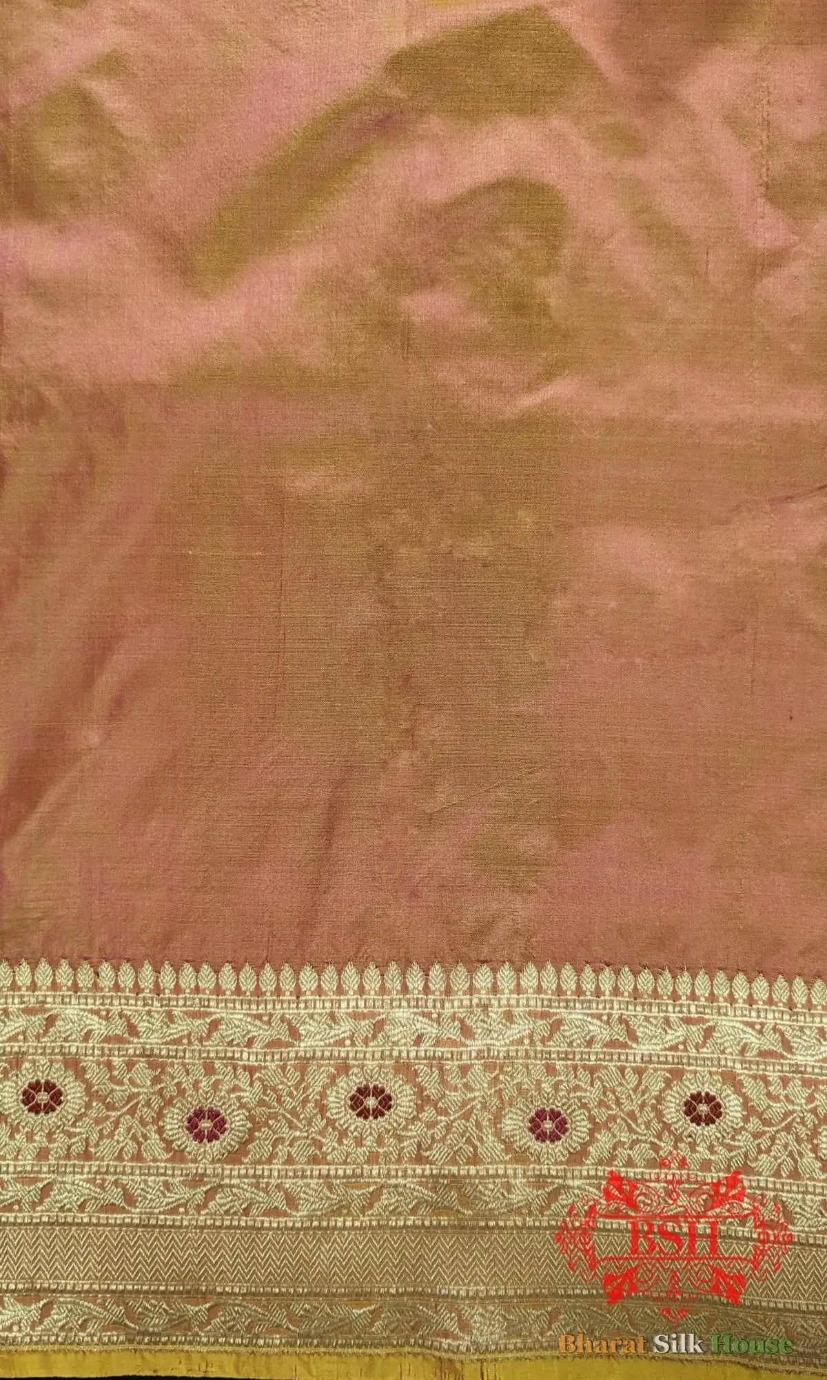 Pure Banarasi Handloom Katan Silk Meenakari Antique Zari Saree In Shades Of Cross Orange - Bharat Silk House Pure Kataan Silk