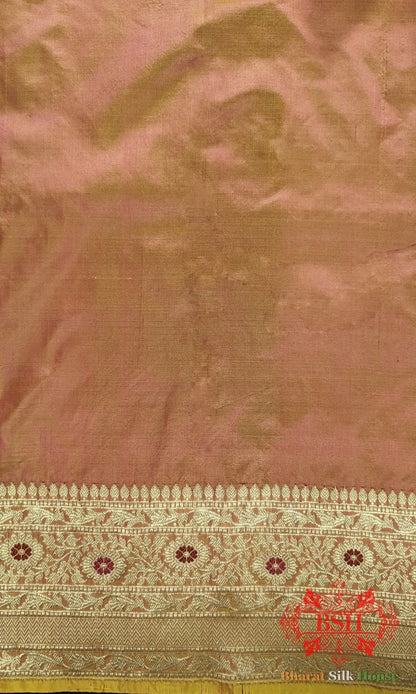 Pure Banarasi Handloom Katan Silk Meenakari Antique Zari Saree In Shades Of Cross Orange - Bharat Silk House Pure Kataan Silk