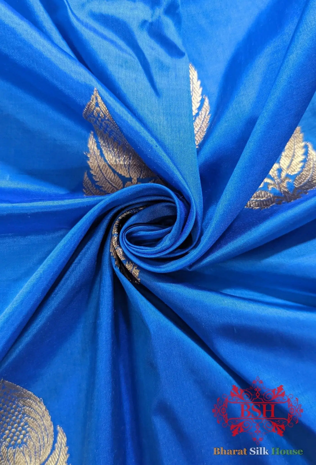 Pure Banarasi Handloom Katan Silk Meenakari Antique Zari Saree In Shades Of Firozi - Bharat Silk House Pure Kataan Silk