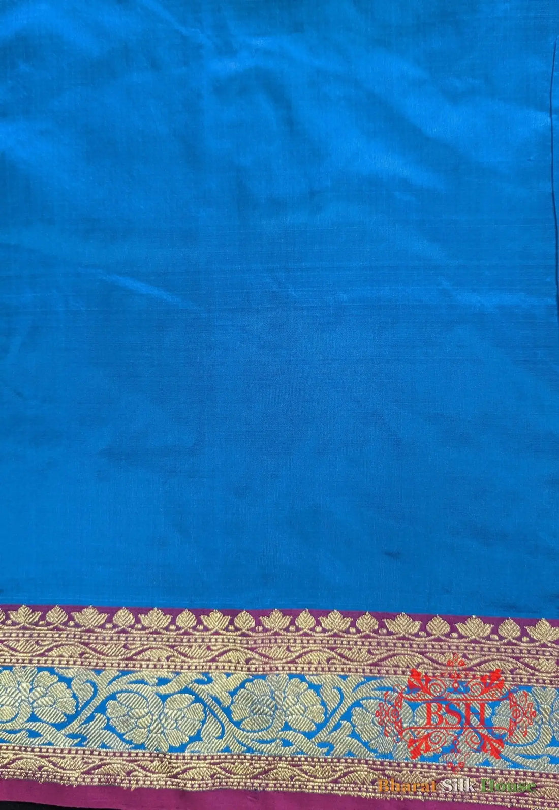 Pure Banarasi Handloom Katan Silk Meenakari Antique Zari Saree In Shades Of Firozi - Bharat Silk House Pure Kataan Silk