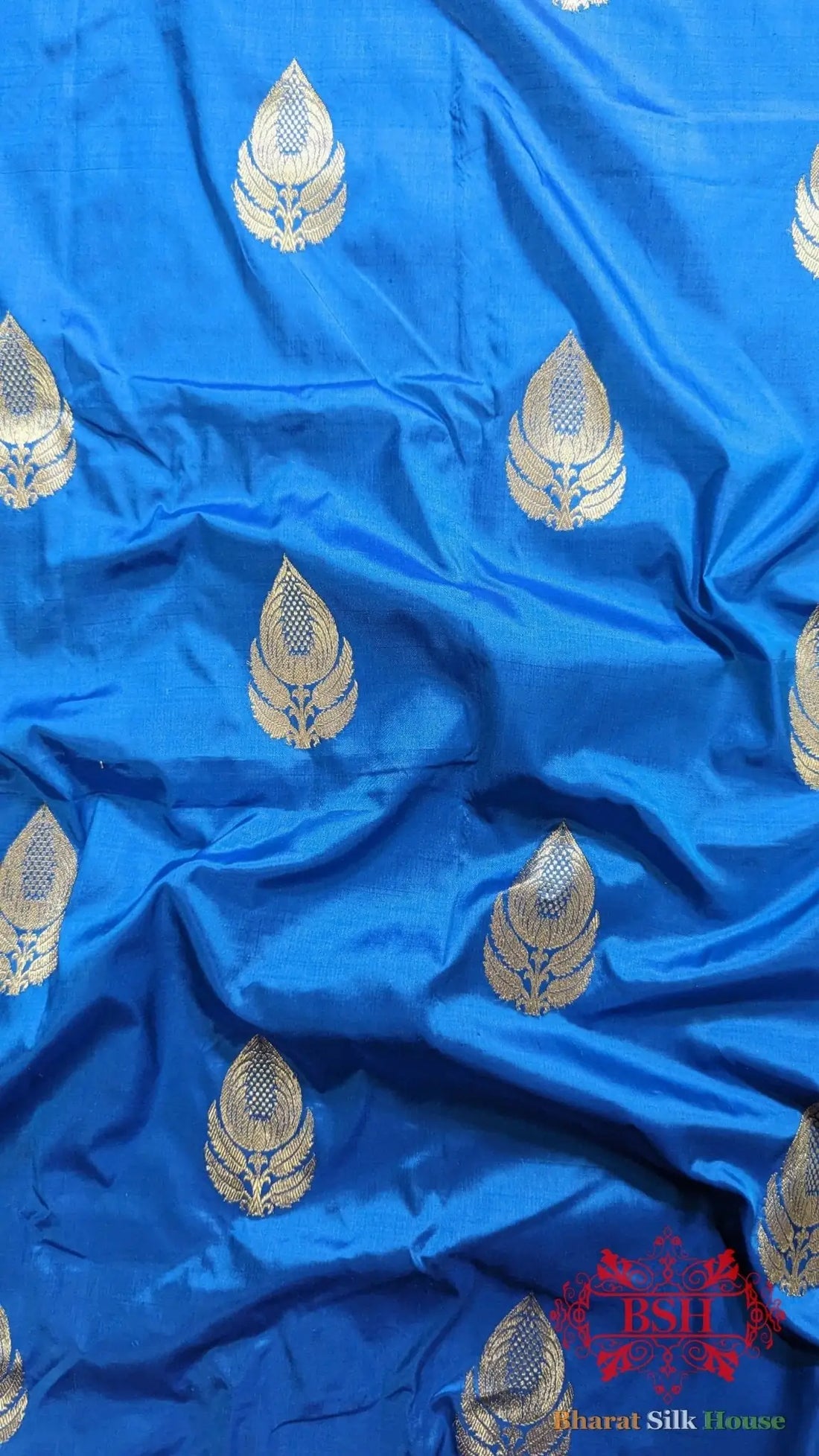 Pure Banarasi Handloom Katan Silk Meenakari Antique Zari Saree In Shades Of Firozi - Bharat Silk House Pure Kataan Silk
