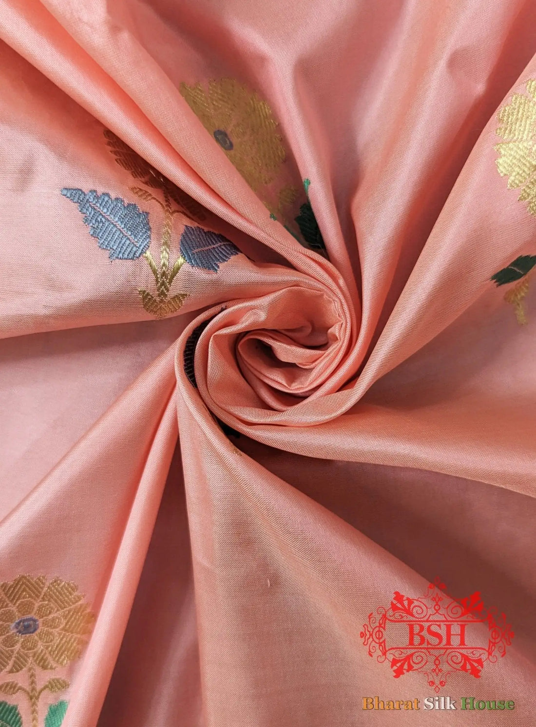 Pure Banarasi Handloom Katan Silk Meenakari Antique Zari Saree In Shades Of Gazari - Bharat Silk House Pure Kataan Silk