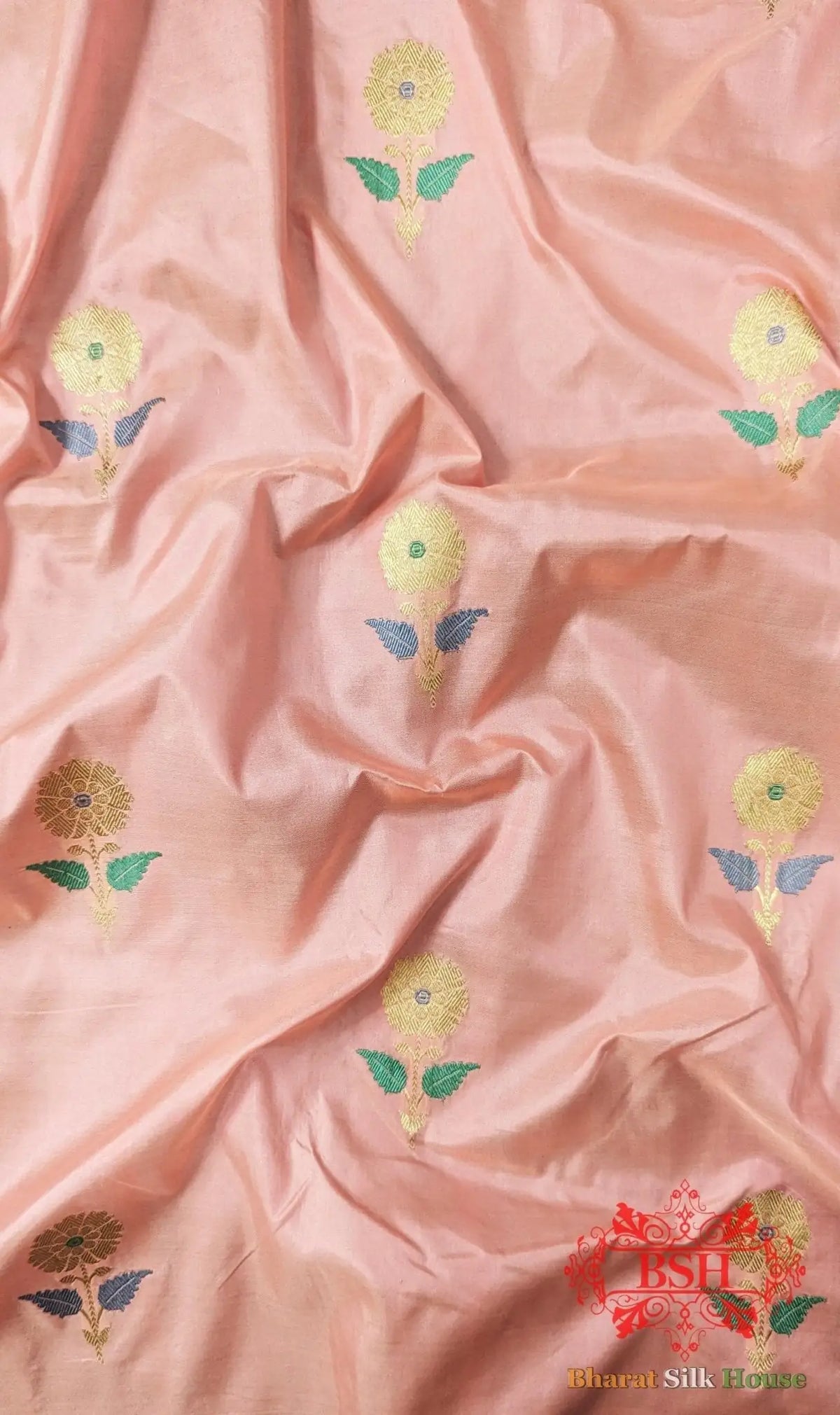 Pure Banarasi Handloom Katan Silk Meenakari Antique Zari Saree In Shades Of Gazari - Bharat Silk House Pure Kataan Silk