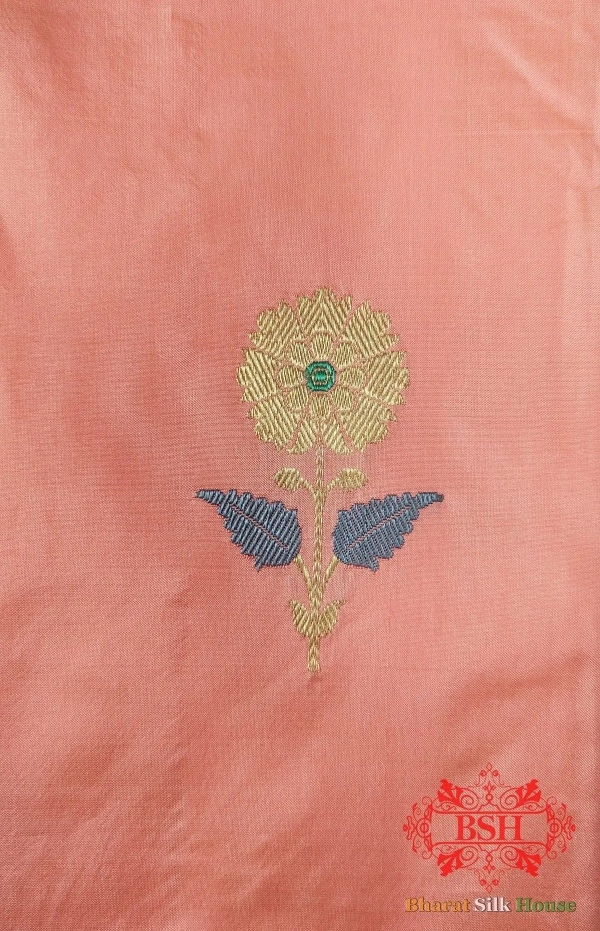 Pure Banarasi Handloom Katan Silk Meenakari Antique Zari Saree In Shades Of Gazari - Bharat Silk House Pure Kataan Silk