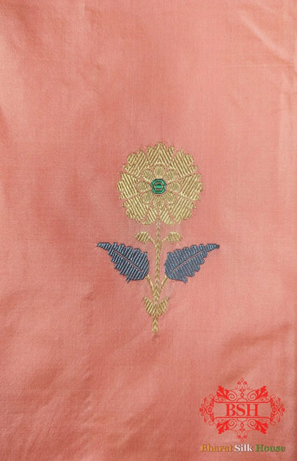 Pure Banarasi Handloom Katan Silk Meenakari Antique Zari Saree In Shades Of Gazari - Bharat Silk House Pure Kataan Silk