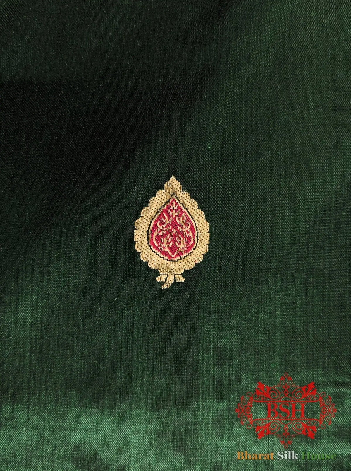 Pure Banarasi Handloom Katan Silk Meenakari Antique Zari Saree In Shades Of Green - Bharat Silk House Pure Kataan Silk