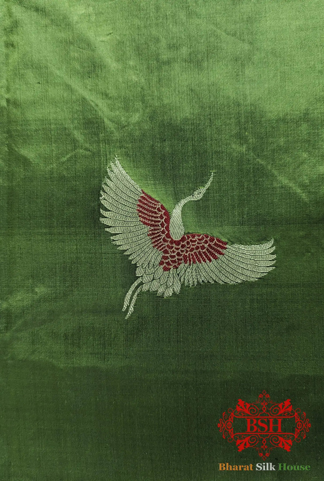 Pure Banarasi Handloom Katan Silk Meenakari Antique Zari Saree In Shades Of Green - Bharat Silk House Pure Kataan Silk