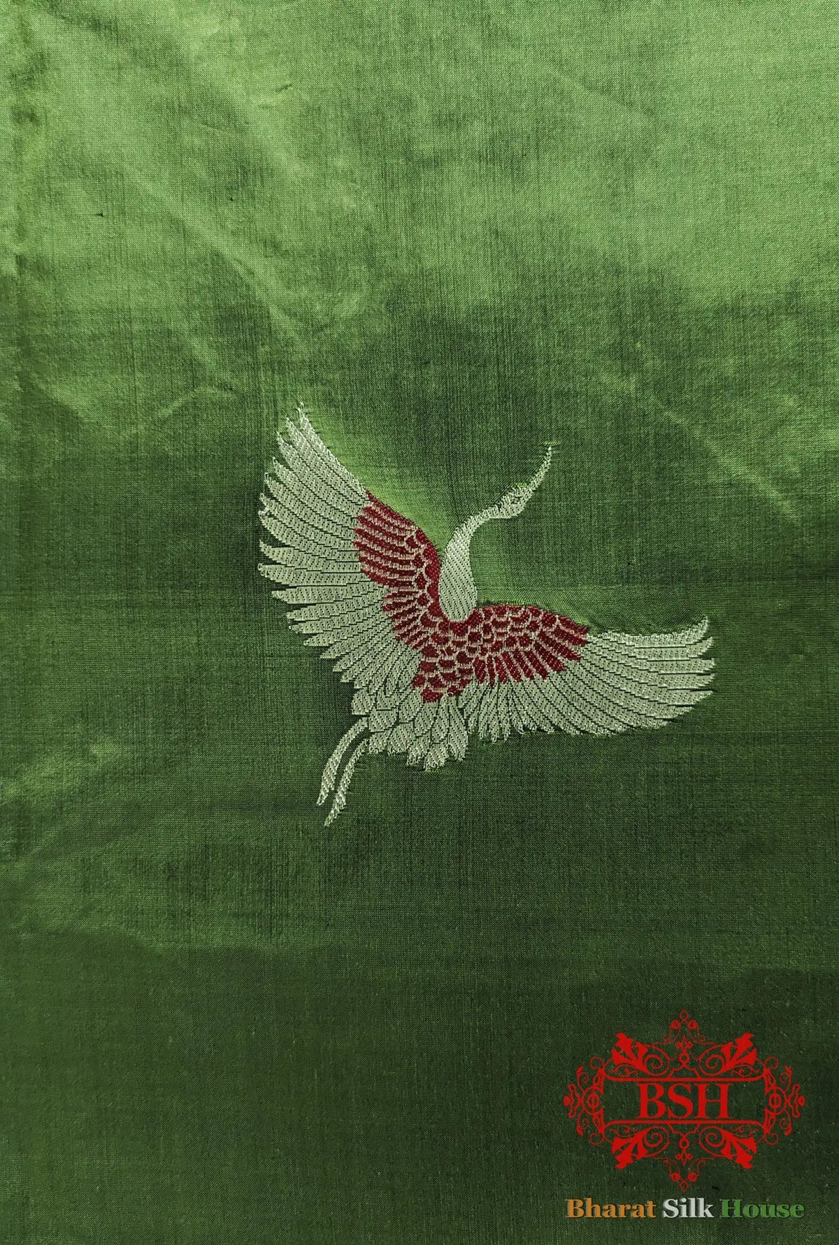 Pure Banarasi Handloom Katan Silk Meenakari Antique Zari Saree In Shades Of Green - Bharat Silk House Pure Kataan Silk