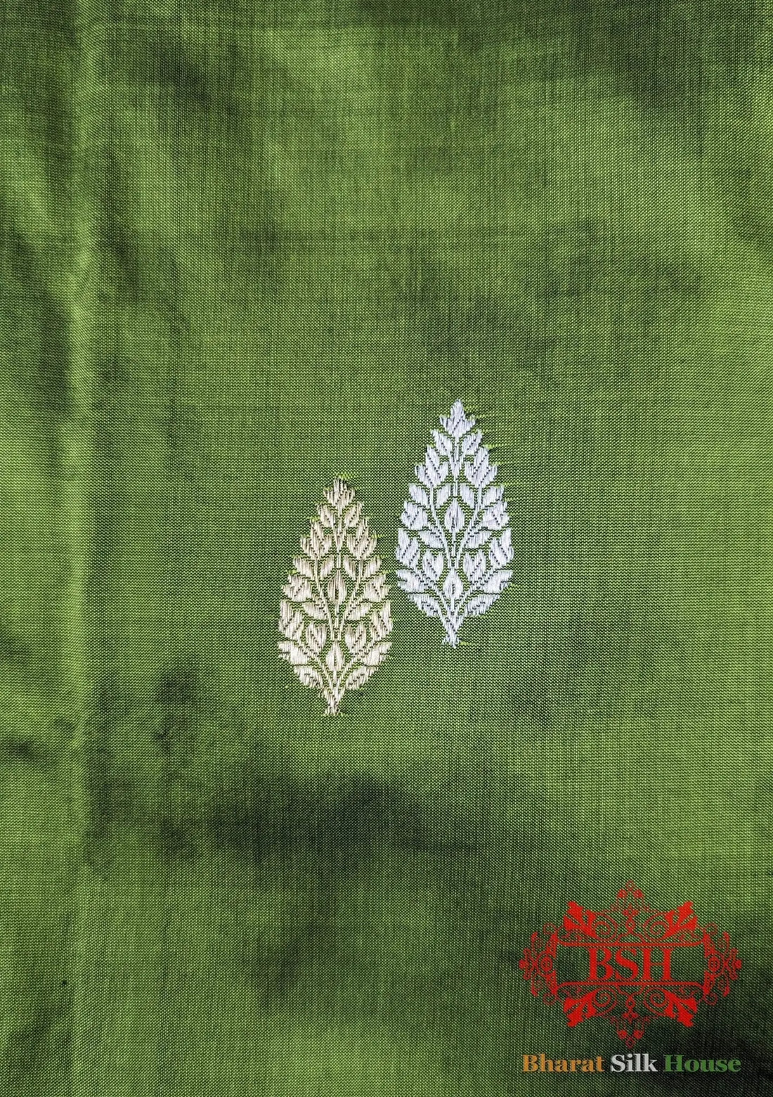 Pure Banarasi Handloom Katan Silk Meenakari Antique Zari Saree In Shades of Green - Bharat Silk House Pure Kataan Silk