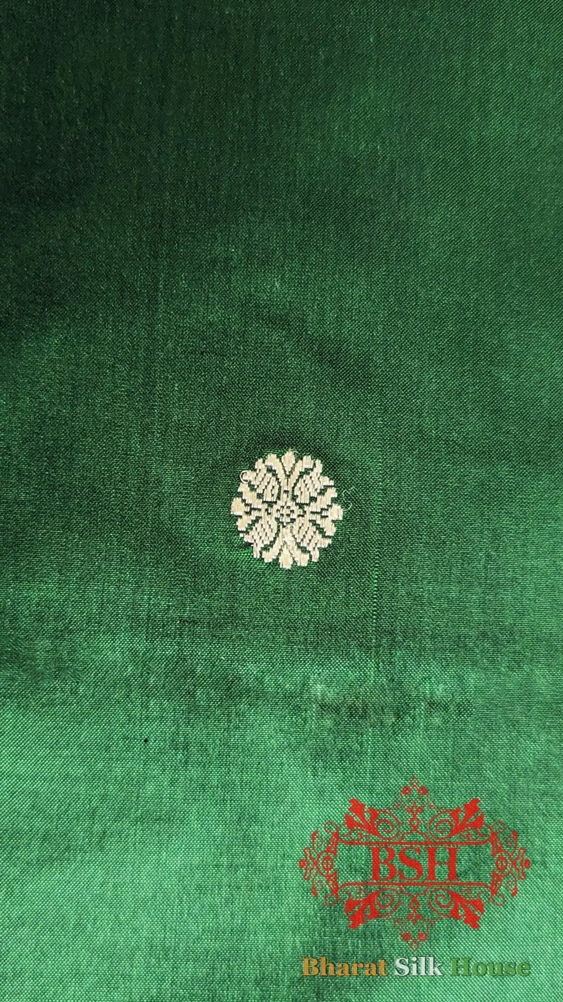 Pure Banarasi Handloom Katan Silk Meenakari Antique Zari Saree In Shades Of Green - Bharat Silk House Pure Kataan Silk