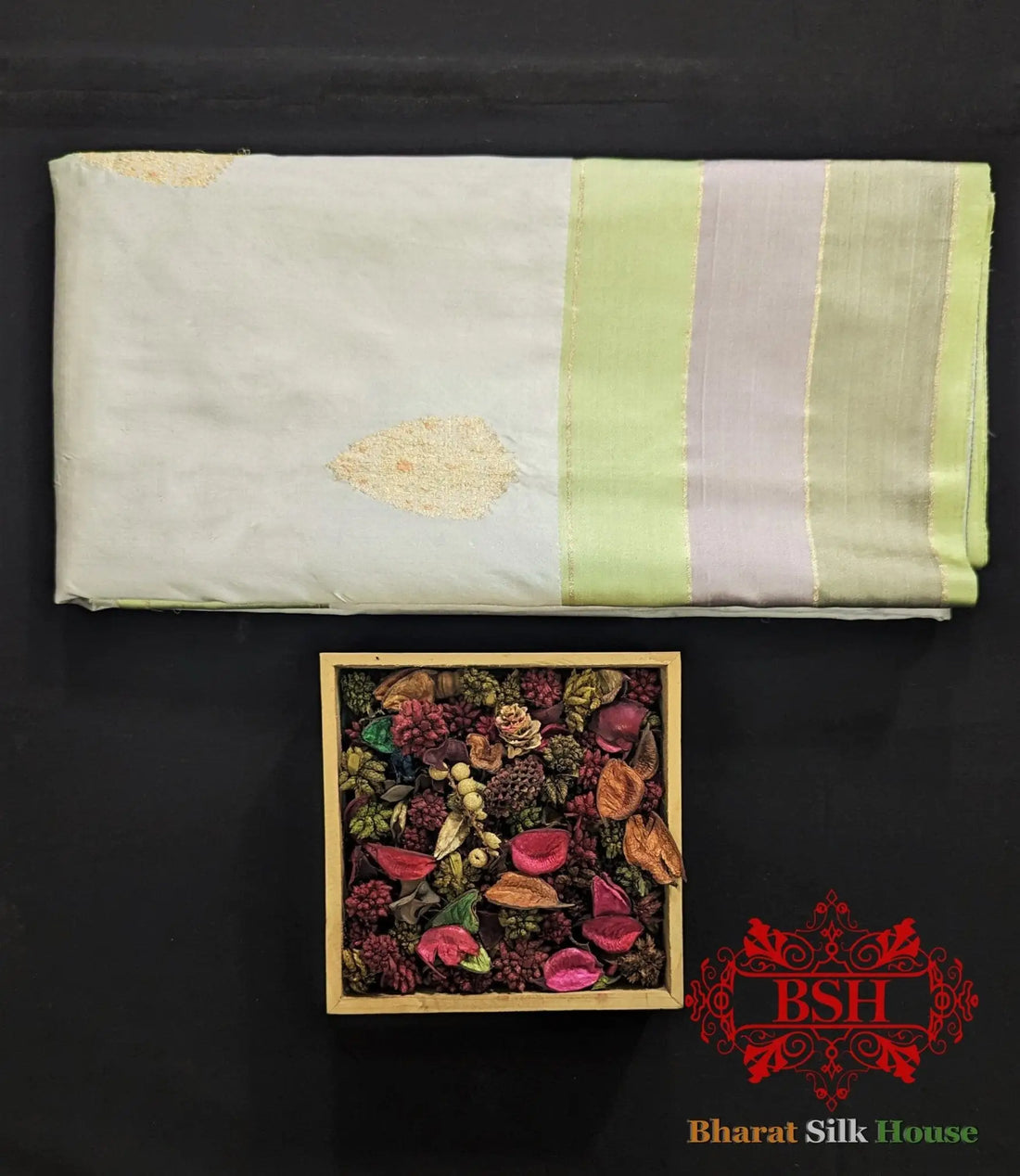 Pure Banarasi Handloom Katan Silk Meenakari Antique Zari Saree In Shades Of Grey - Bharat Silk House Pure Kataan Silk