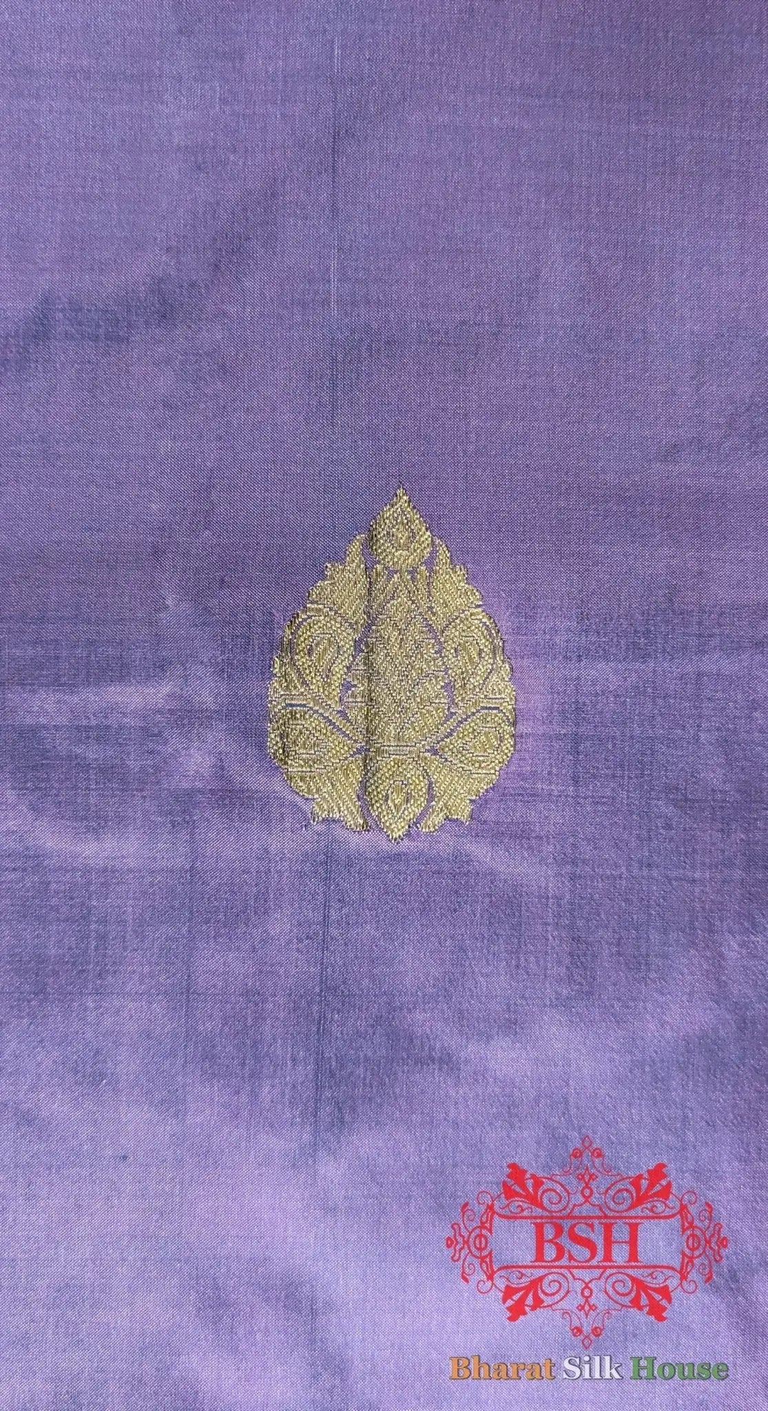 Pure Banarasi Handloom Katan Silk Meenakari Antique Zari Saree In Shades Of Lavender - Bharat Silk House Pure Kataan Silk