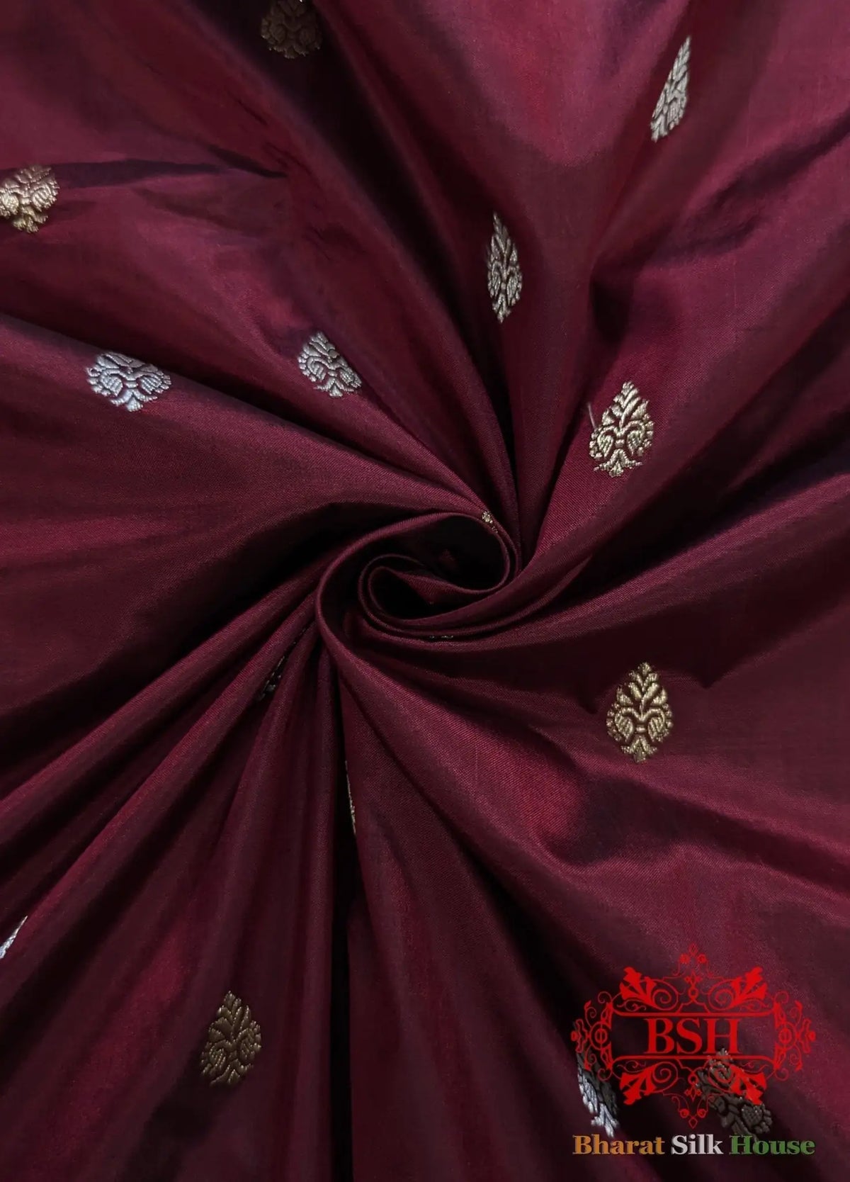 Pure Banarasi Handloom Katan Silk Meenakari Antique Zari Saree In Shades Of Magenta - Bharat Silk House Pure Kataan Silk