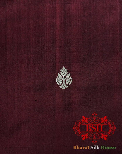 Pure Banarasi Handloom Katan Silk Meenakari Antique Zari Saree In Shades Of Magenta - Bharat Silk House Pure Kataan Silk