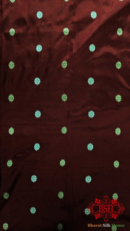 Pure Banarasi Handloom Katan Silk Meenakari Antique Zari Saree In Shades Of Magenta - Bharat Silk House Pure Kataan Silk