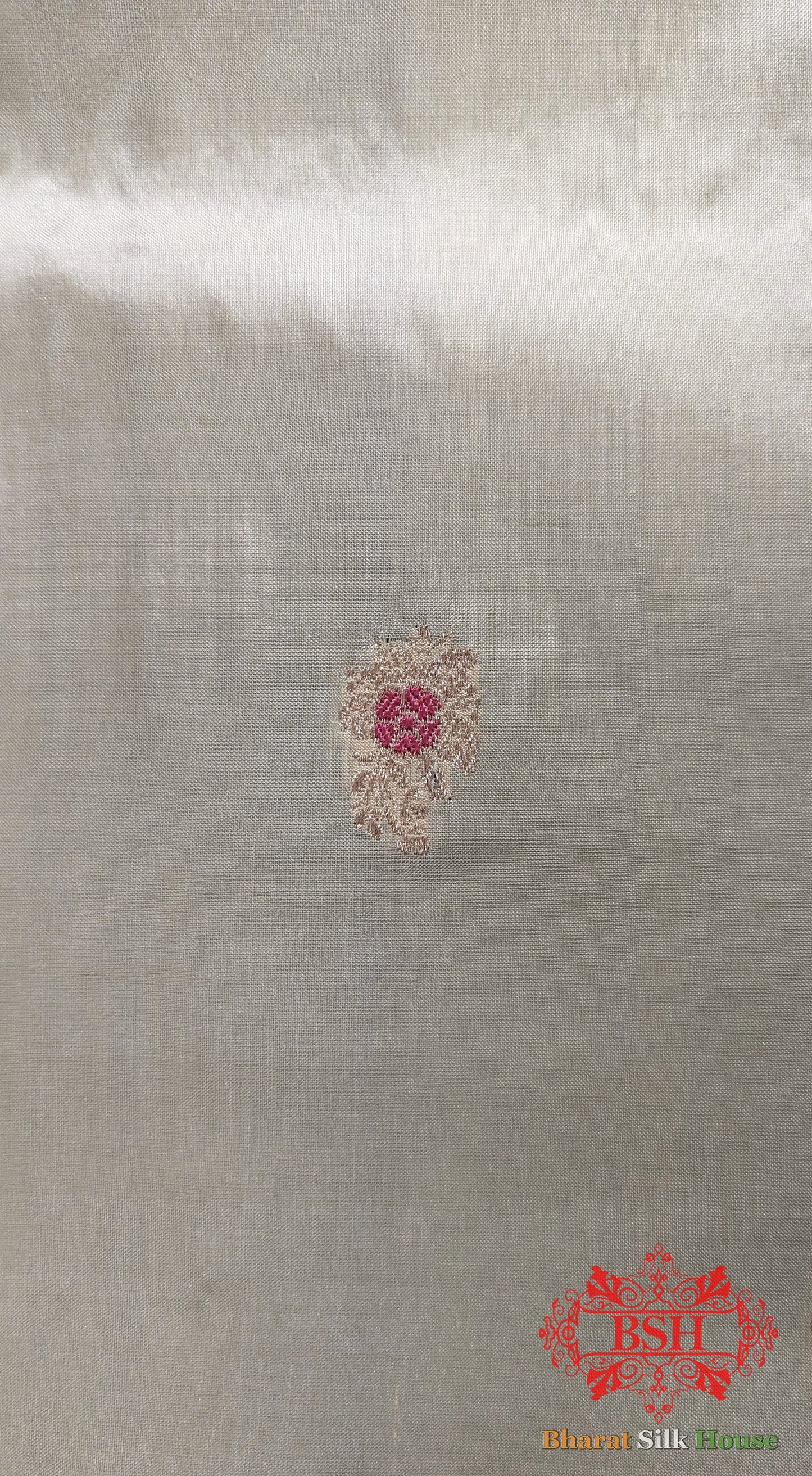 Pure Banarasi Handloom Katan Silk Meenakari Antique Zari Saree In Shades Of Off White - Bharat Silk House