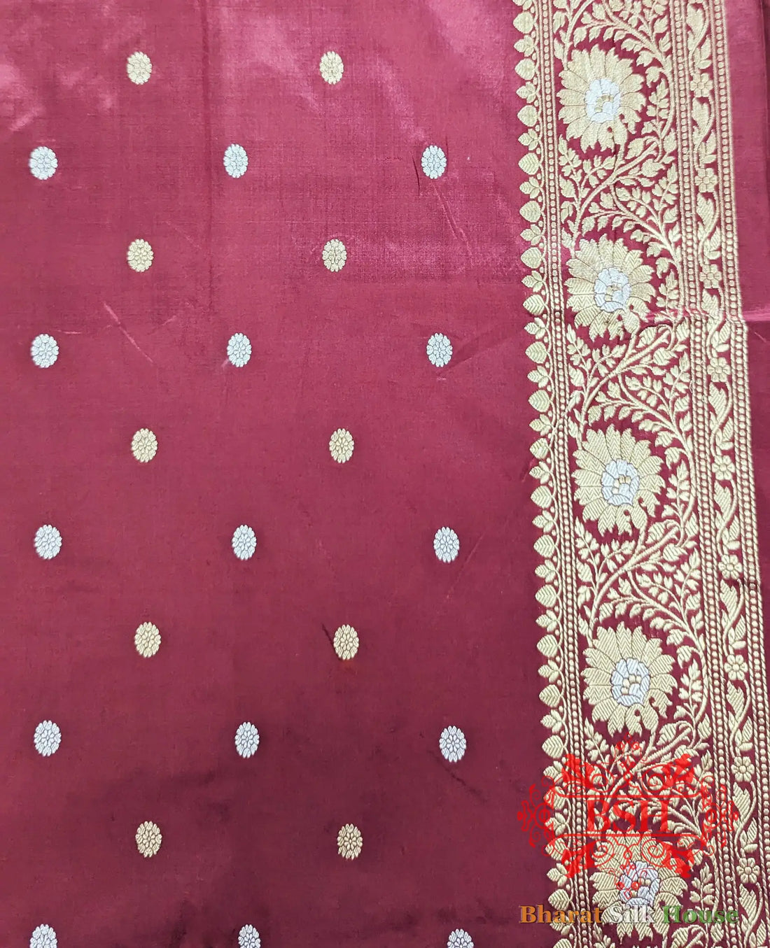 Pure Banarasi Handloom Katan Silk Meenakari Antique Zari Saree In Shades Of Off White - Bharat Silk House Pure Kataan Silk