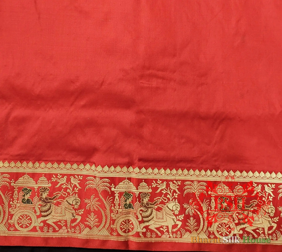 Pure Banarasi Handloom Katan Silk Meenakari Antique Zari Saree In Shades Of Off White - Bharat Silk House Pure Kataan Silk