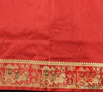 Pure Banarasi Handloom Katan Silk Meenakari Antique Zari Saree In Shades Of Off White - Bharat Silk House Pure Kataan Silk
