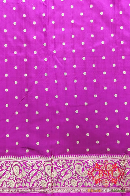 Pure Banarasi Handloom Katan Silk Meenakari Antique Zari Saree In Shades Of Parrot Green - Bharat Silk House Pure Kataan Silk