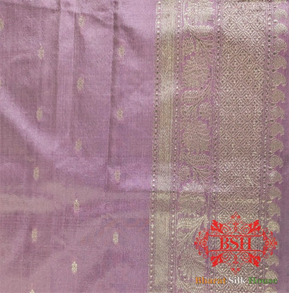 Pure Banarasi Handloom Katan Silk Meenakari Antique Zari Saree In Shades Of Pink - Bharat Silk House Pure Kataan Silk