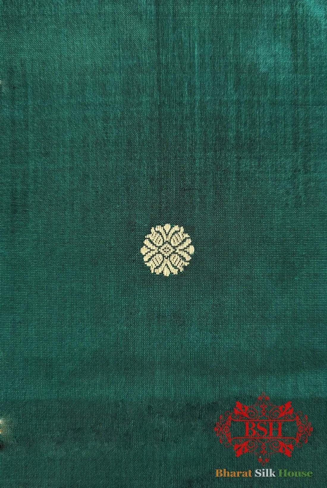 Pure Banarasi Handloom Katan Silk Meenakari Antique Zari Saree In Shades Of Rama - Bharat Silk House Pure Kataan Silk