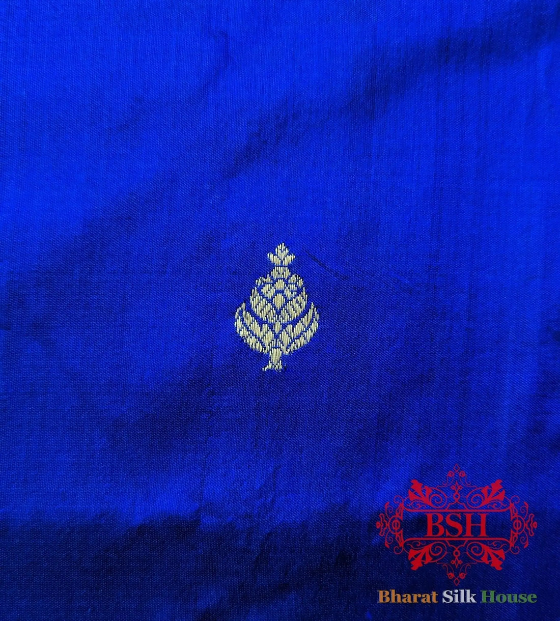 Pure Banarasi Handloom Katan Silk Meenakari Antique Zari Saree In Shades Of Royal Blue - Bharat Silk House Pure Kataan Silk