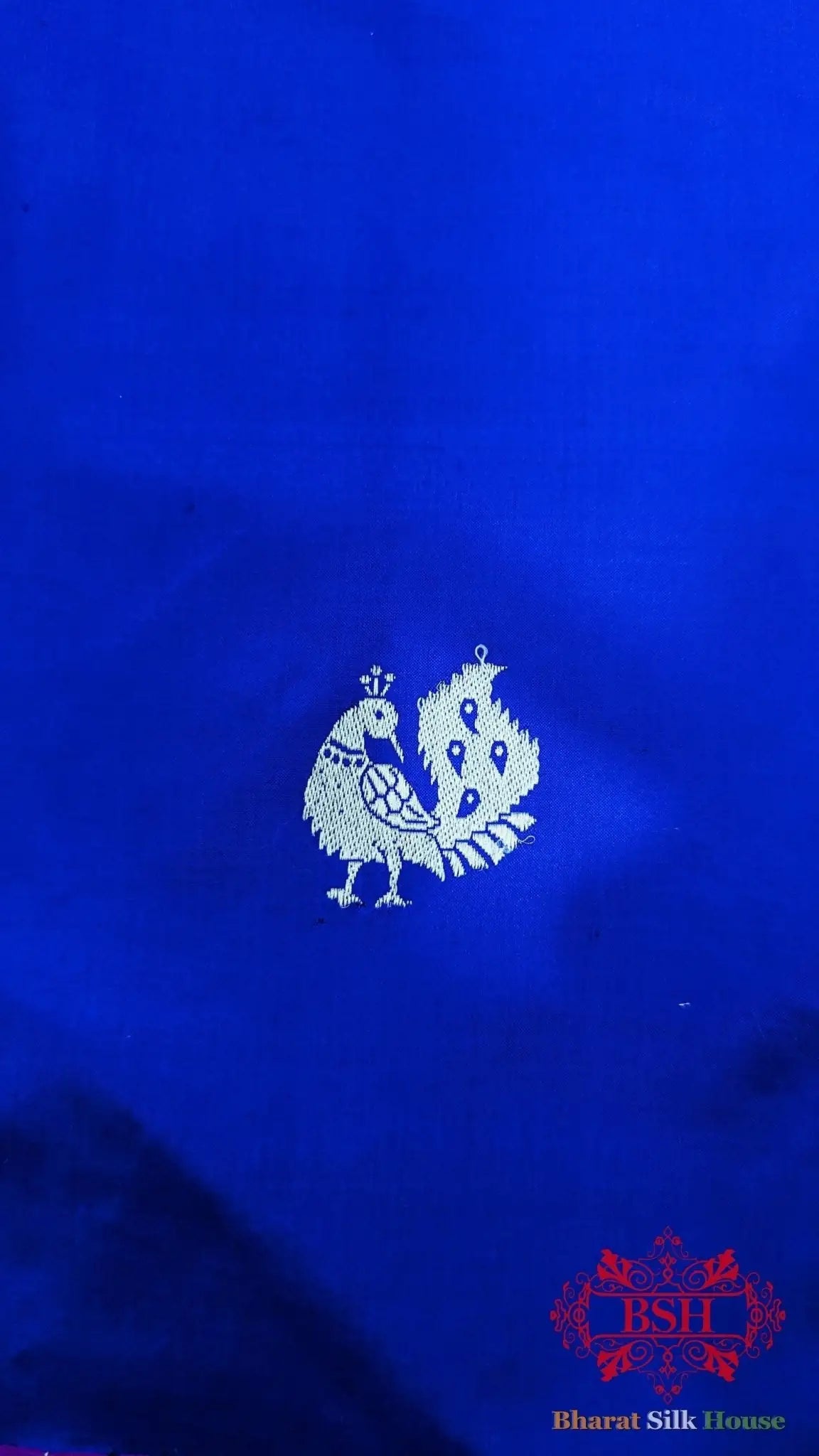 Pure Banarasi Handloom Katan Silk Meenakari Antique Zari Saree In Shades Of Royal Blue - Bharat Silk House Pure Kataan Silk