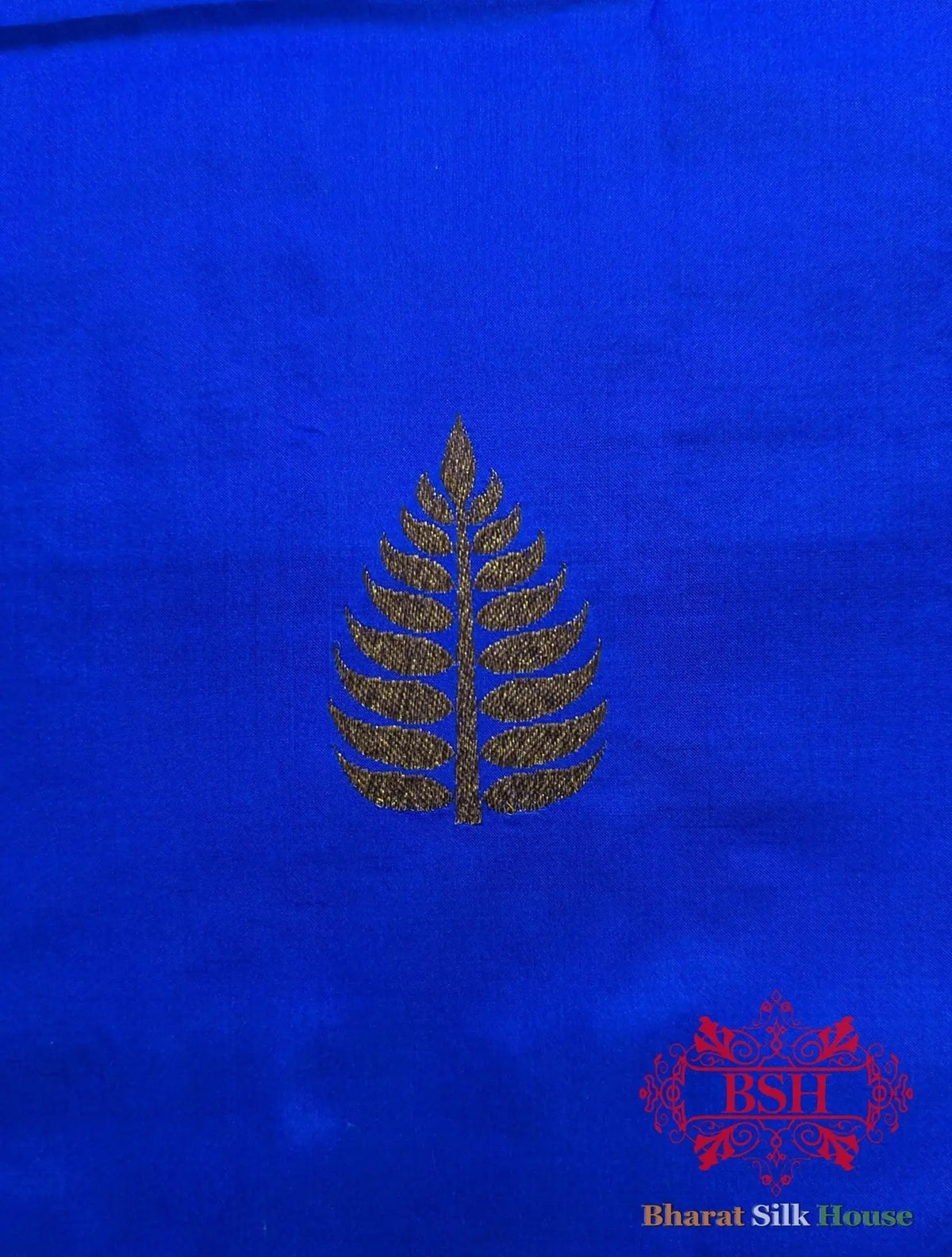 Pure Banarasi Handloom Katan Silk Meenakari Antique Zari Saree In Shades Of Royal Blue - Bharat Silk House Pure Kataan Silk