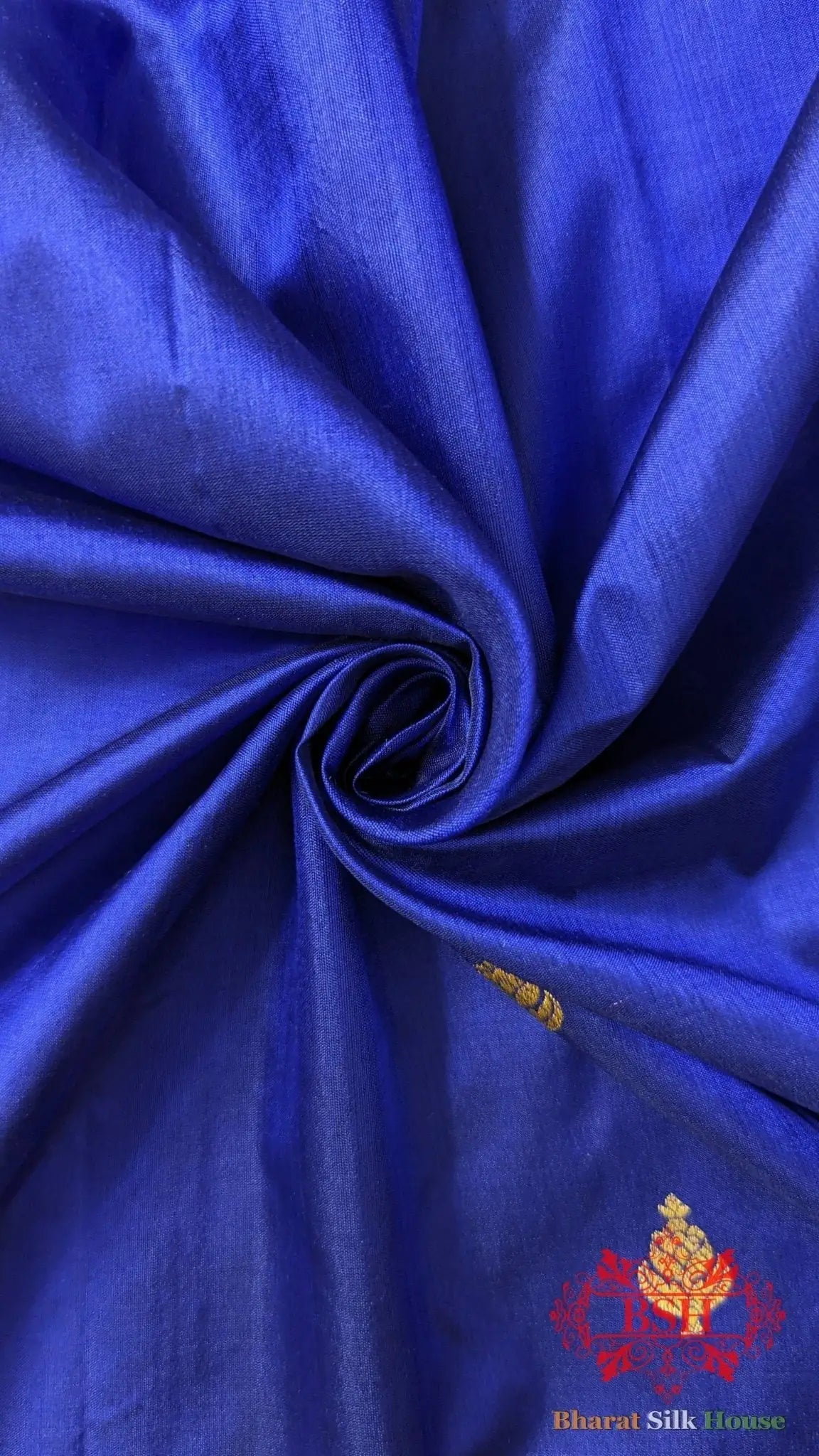 Pure Banarasi Handloom Katan Silk Meenakari Antique Zari Saree In Shades Of Royal Blue - Bharat Silk House Pure Kataan Silk