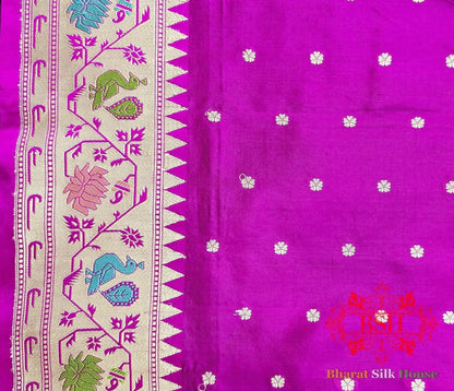 Pure Banarasi Handloom Katan Silk Meenakari Antique Zari Saree In Shades Of Royal Blue - Bharat Silk House Pure Kataan Silk