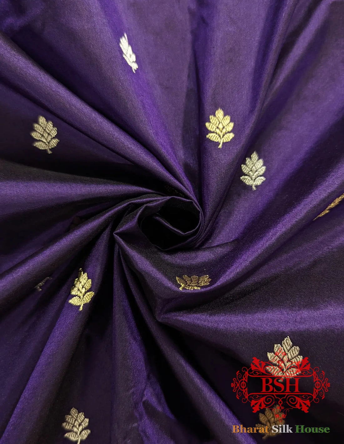 Pure Banarasi Handloom Katan Silk Meenakari Antique Zari Saree In Shades Of Violet - Bharat Silk House Pure Kataan Silk
