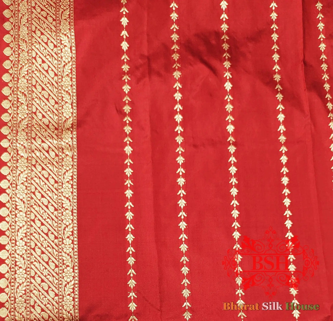 Pure Banarasi Handloom Katan Silk Meenakari Antique Zari Saree In Shades Of White - Bharat Silk House Pure Kataan Silk