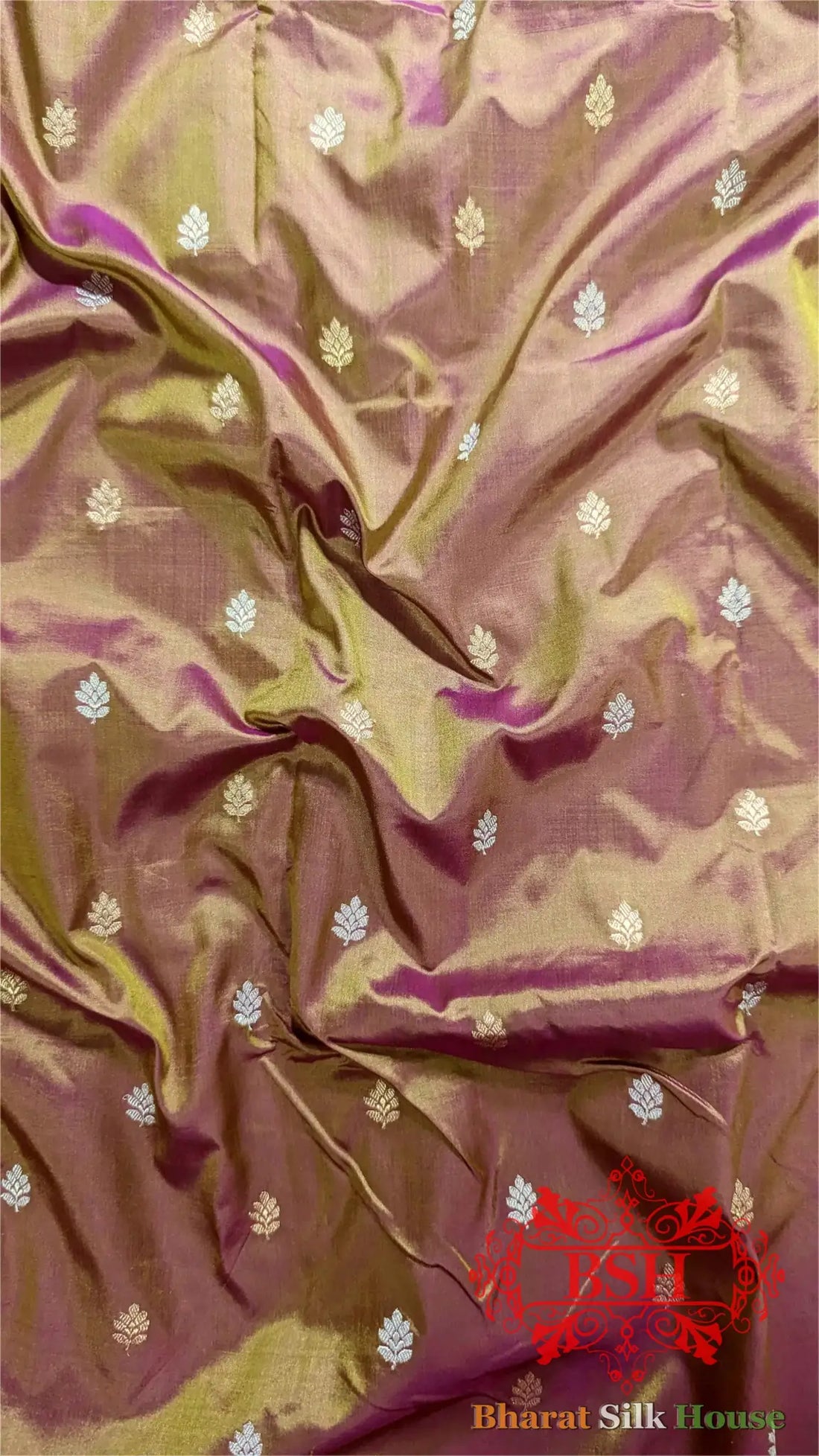 Pure Banarasi Handloom Silk Meenakari Antique Zari Saree In Shades Of Cross Green Color/Rani - Bharat Silk House Pure Kataan Silk