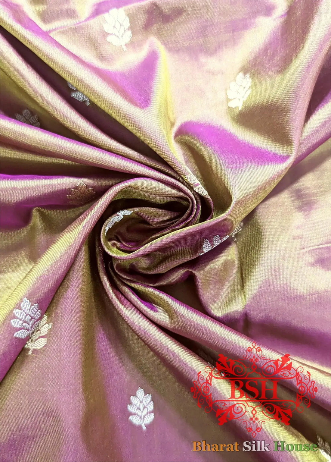 Pure Banarasi Handloom Silk Meenakari Antique Zari Saree In Shades Of Cross Green Color/Rani - Bharat Silk House Pure Kataan Silk