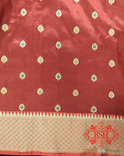 Pure Banarasi Handloom Silk Meenakari Antique Zari Saree In Shades Of Violet - Bharat Silk House Pure Kataan Silk