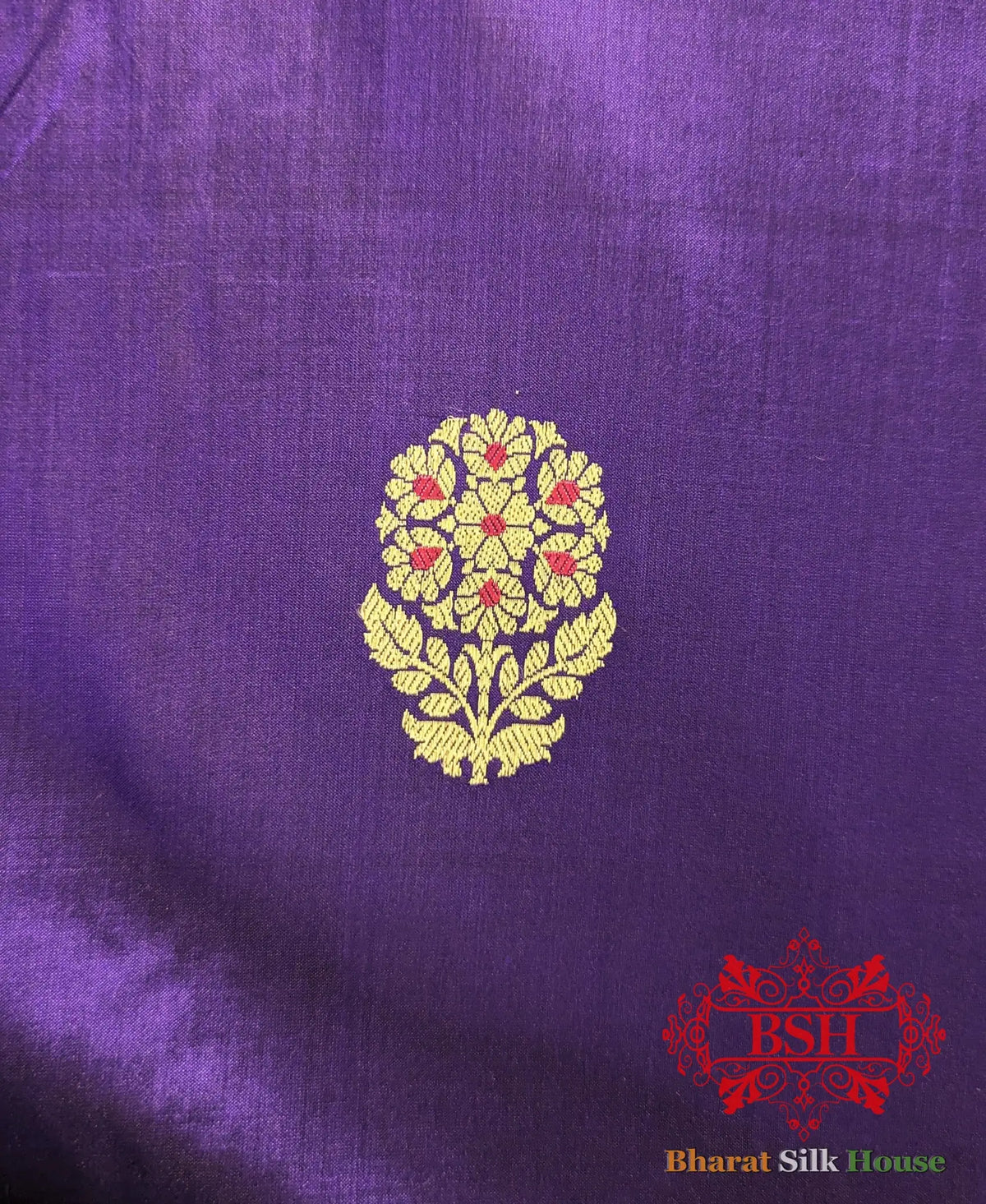 Pure Banarasi Handloom Silk Meenakari Antique Zari Saree In Shades Of Violet - Bharat Silk House Pure Kataan Silk