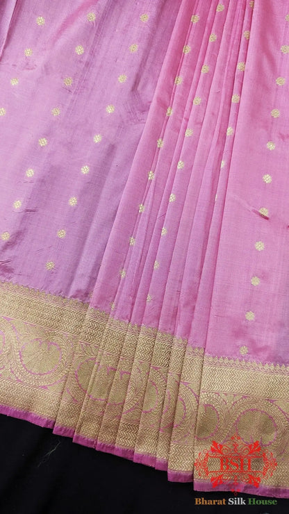 Pure Banarasi Pure Banarasi Handloom Katan Silk Antique Zari Saree In Shades of Peach - Bharat Silk House Pure Kataan Silk