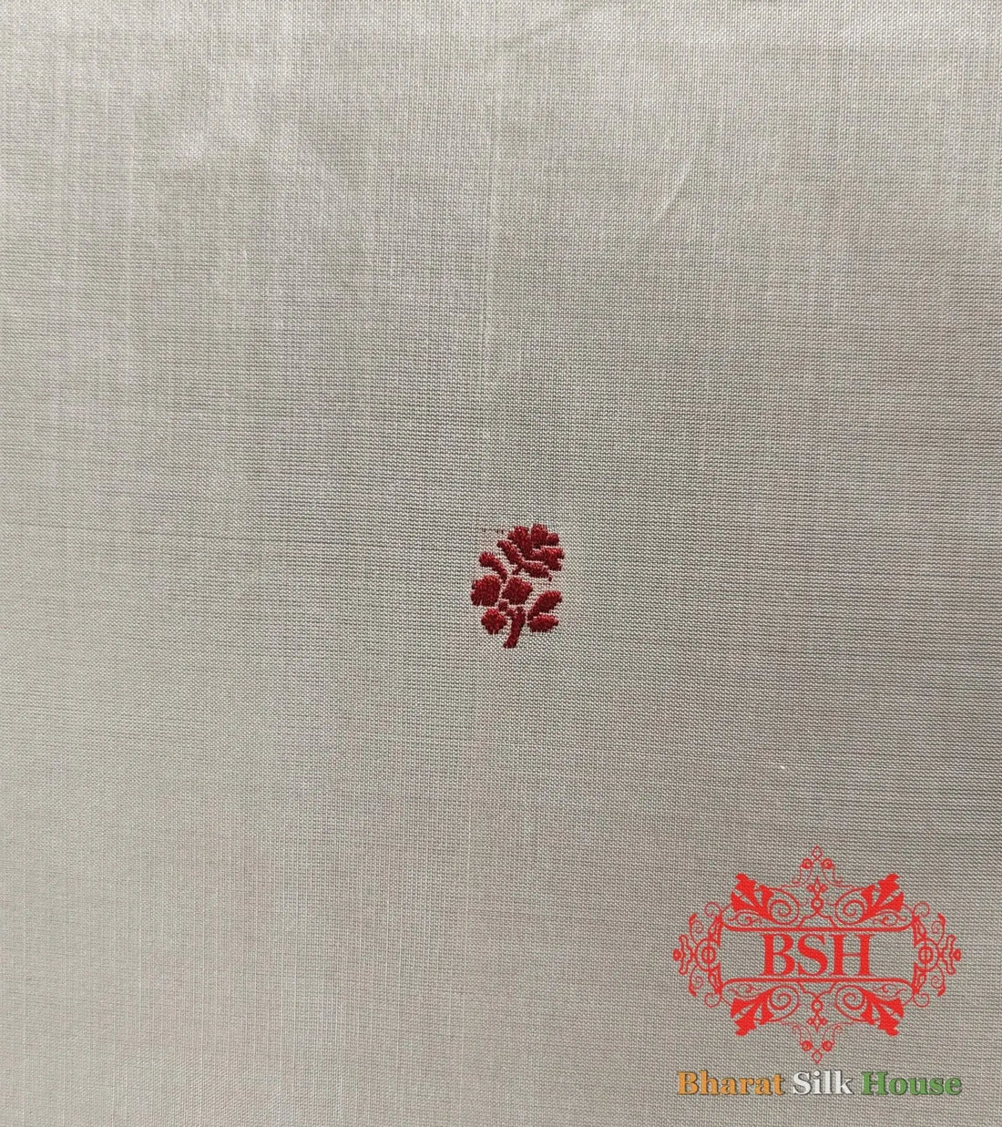 Pure Banrasi Handloom Katan Silk Antique Zari Saree In Shades Of Beige With Red Border - Bharat Silk House Pure Kataan Silk