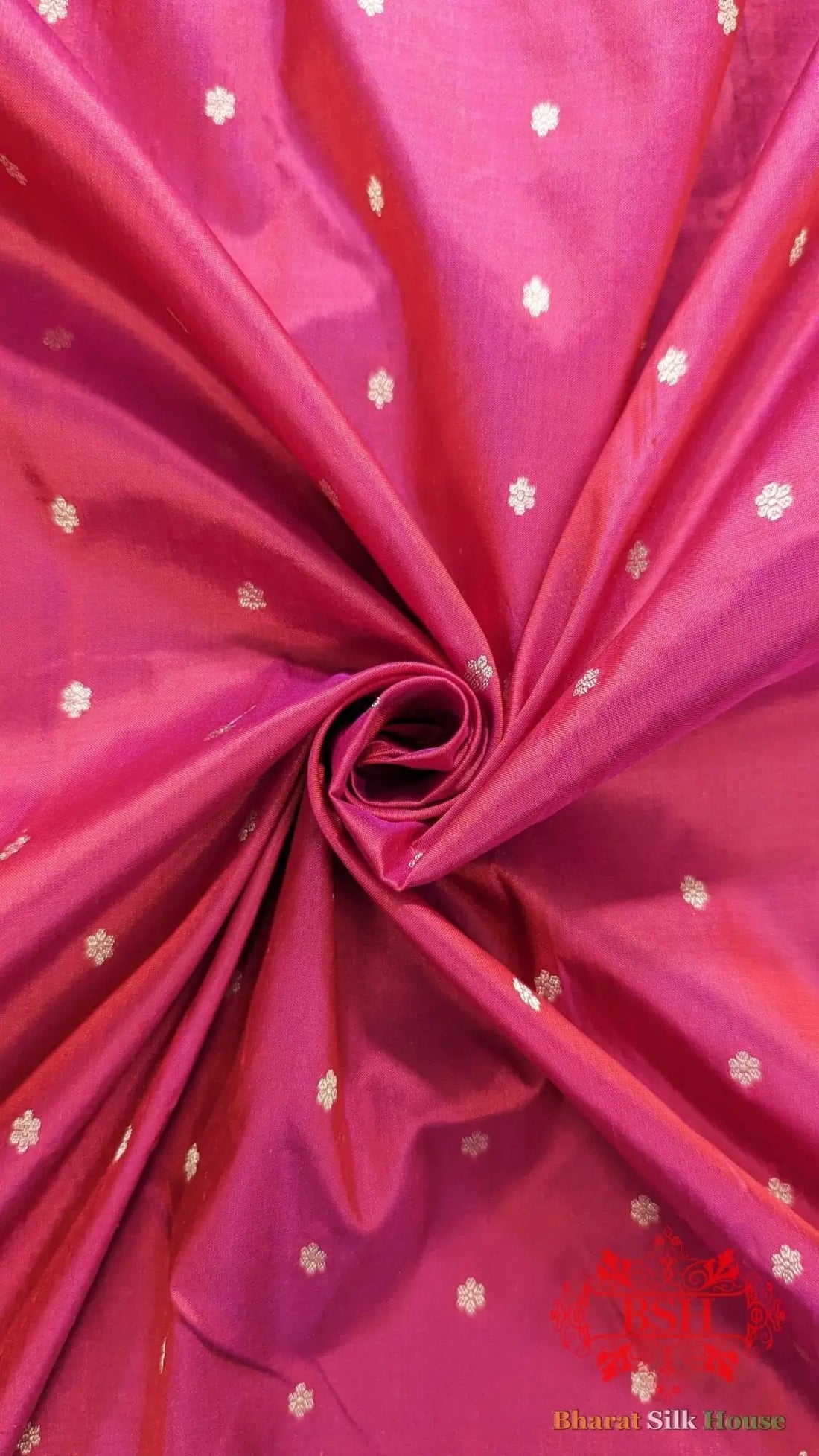 Pure Banrasi Handloom Katan Silk Antique Zari Saree In Shades Of Pink - Bharat Silk House Pure Kataan Silk