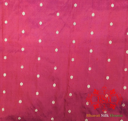 Pure Banrasi Handloom Katan Silk Antique Zari Saree In Shades Of Pink - Bharat Silk House Pure Kataan Silk