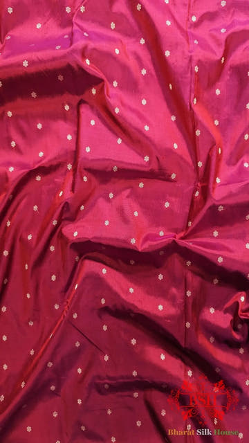Pure Banrasi Handloom Katan Silk Antique Zari Saree In Shades Of Pink - Bharat Silk House Pure Kataan Silk