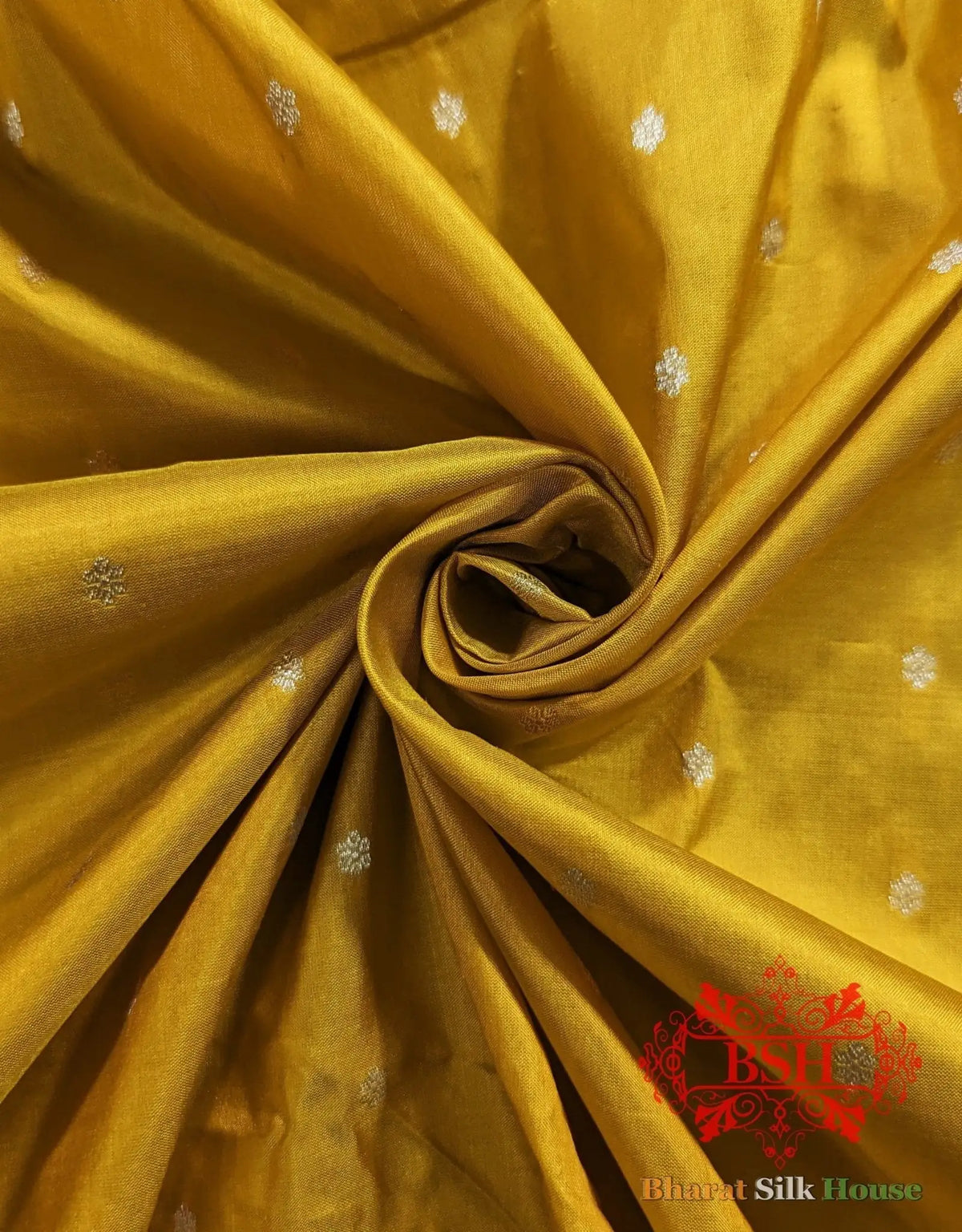 Pure Banrasi Handloom Katan Silk Antique Zari Saree In Shades Of Yellow - Bharat Silk House Pure Kataan Silk