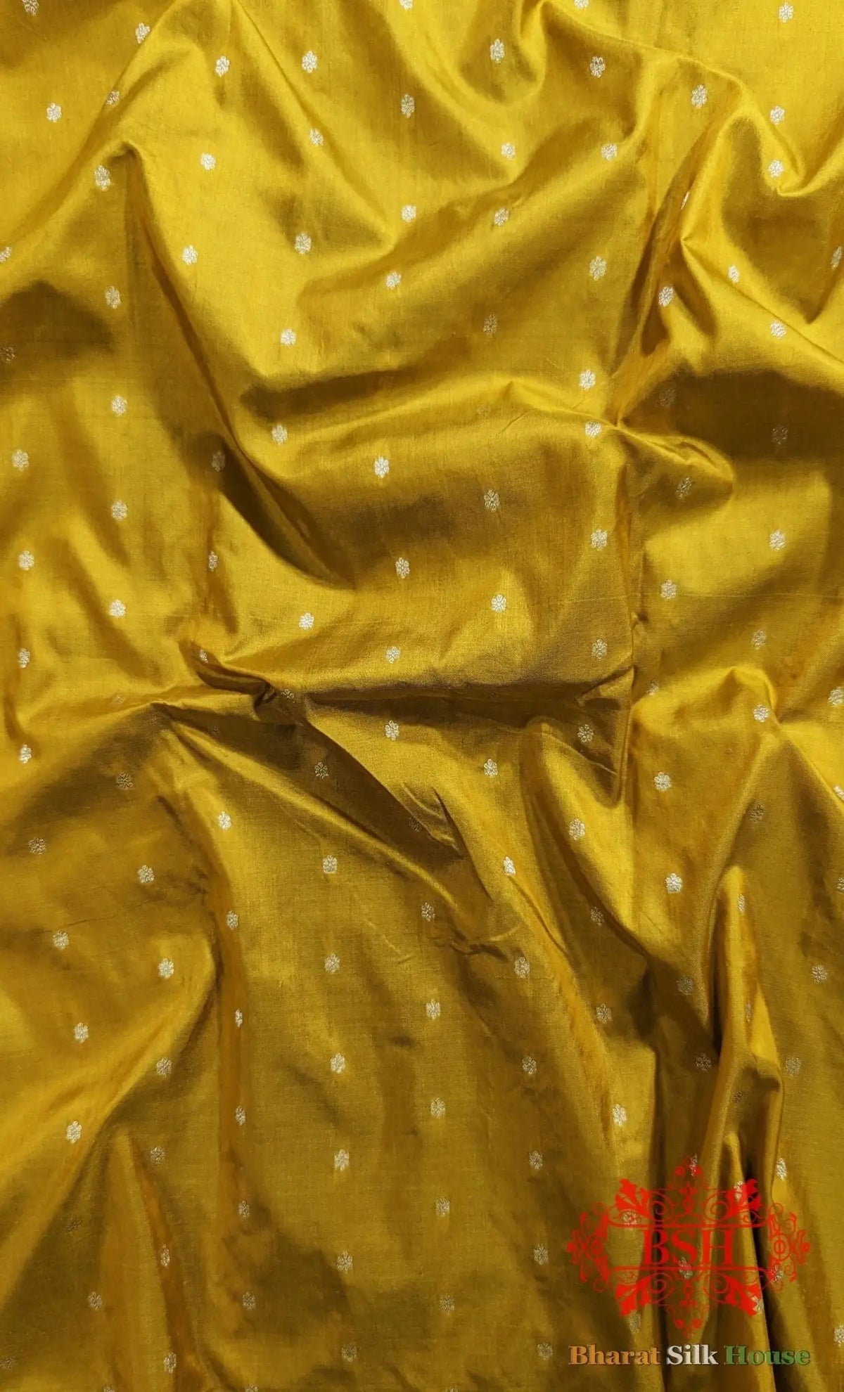 Pure Banrasi Handloom Katan Silk Antique Zari Saree In Shades Of Yellow - Bharat Silk House Pure Kataan Silk