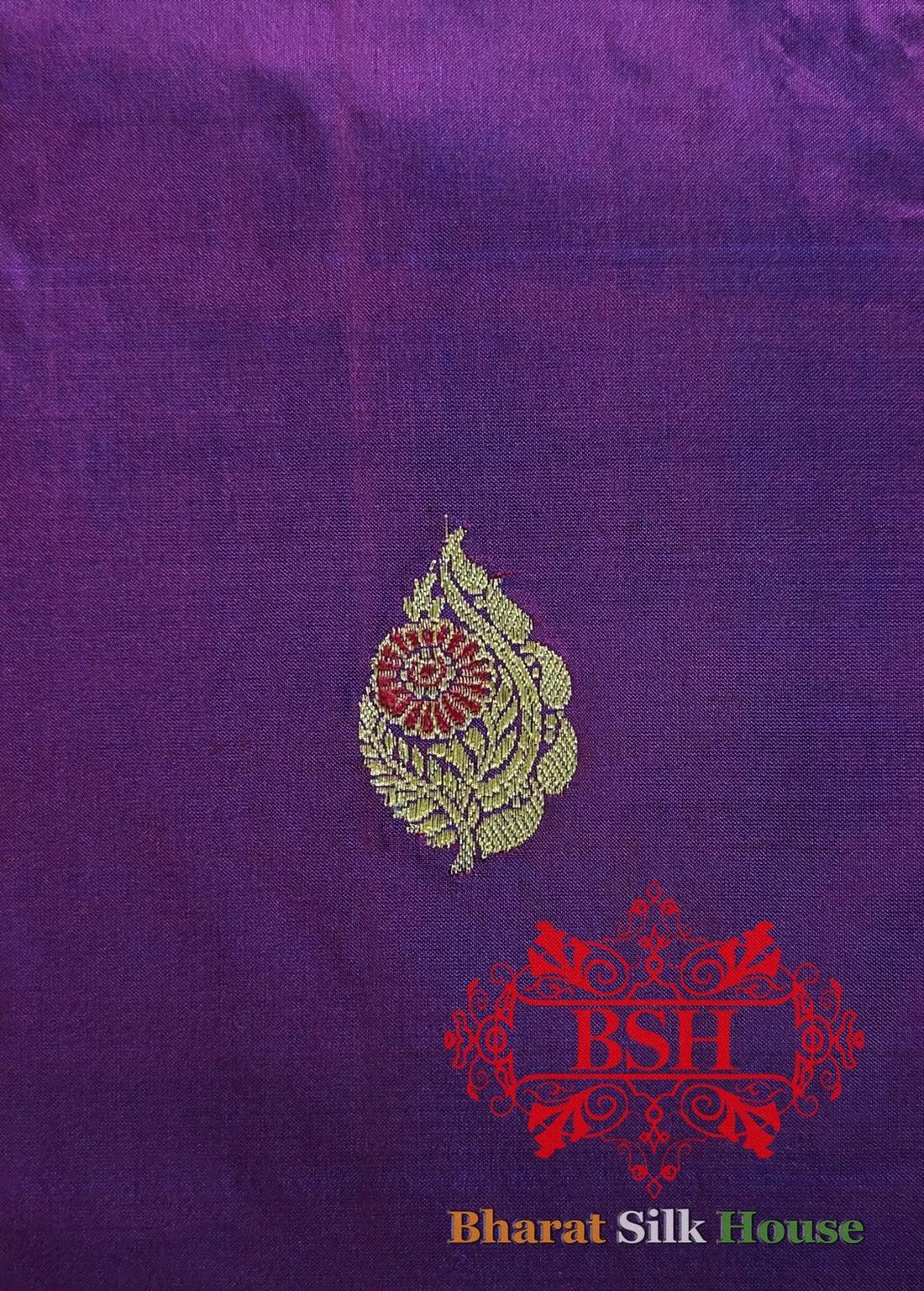 Pure Banrasi Handloom Katan Silk Meenakari Antique Zari Saree In Shades Of Violet - Bharat Silk House Pure Kataan Silk