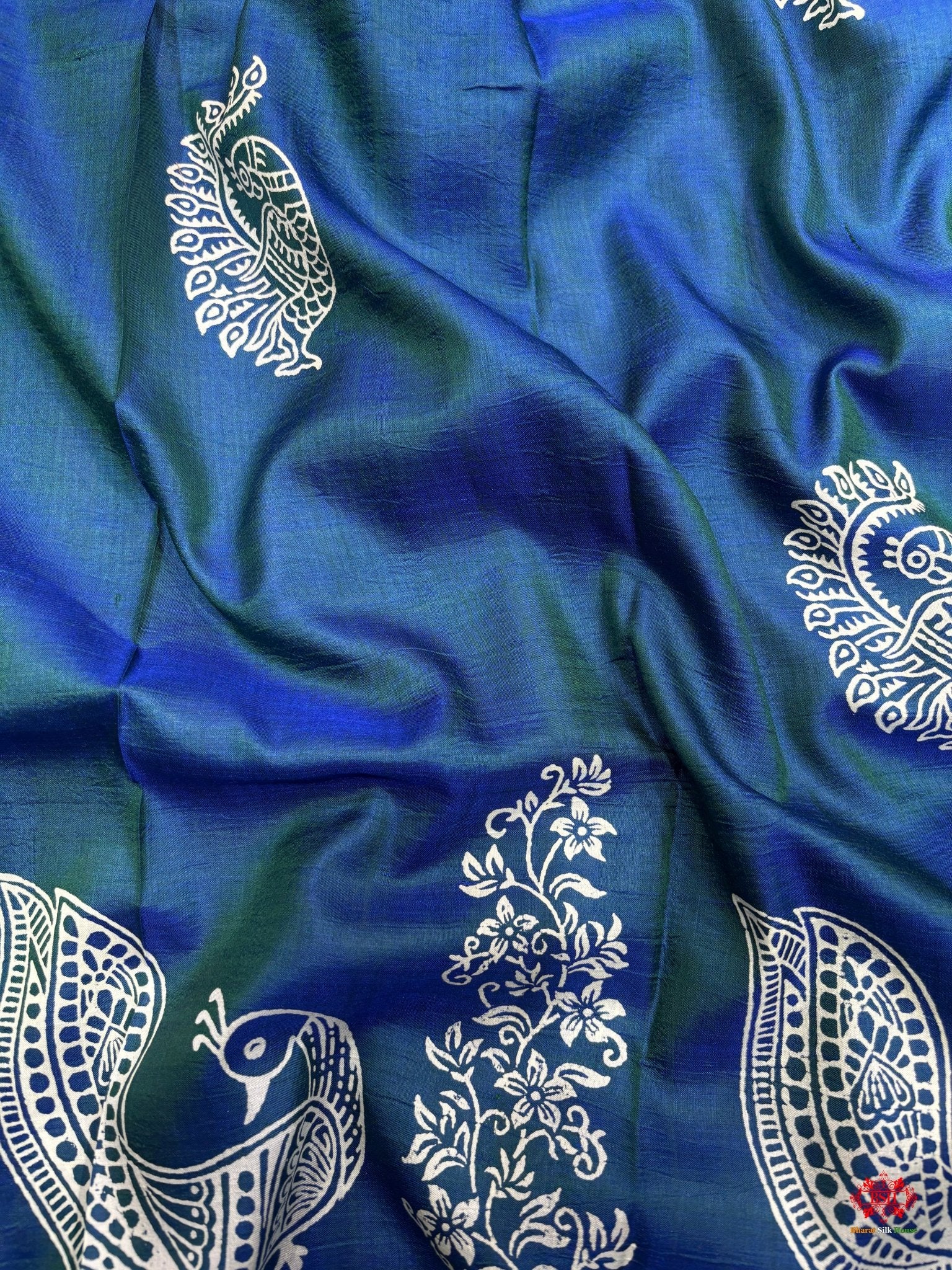 Pure Katan Lightweight Digital Art Summer Wear Saree - Bharat Silk House katan silk