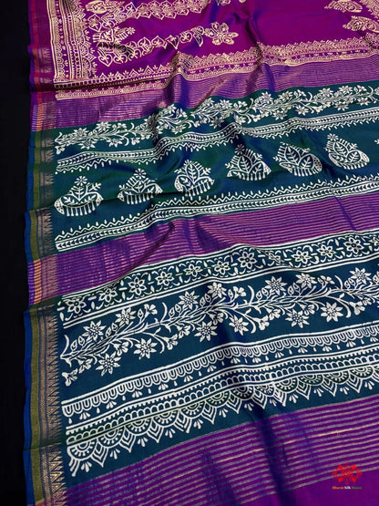 Pure Katan Lightweight Digital Art Summer Wear Saree - Bharat Silk House katan silk