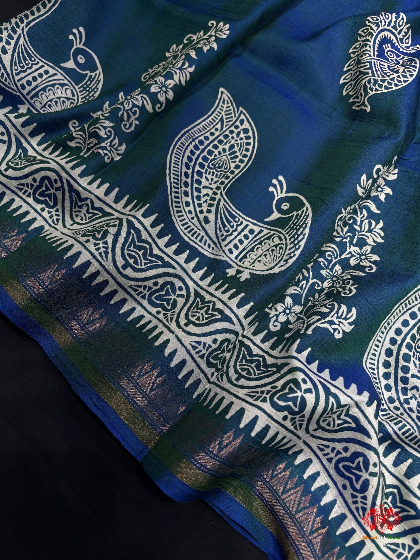 Pure Katan Lightweight Digital Art Summer Wear Saree - Bharat Silk House katan silk