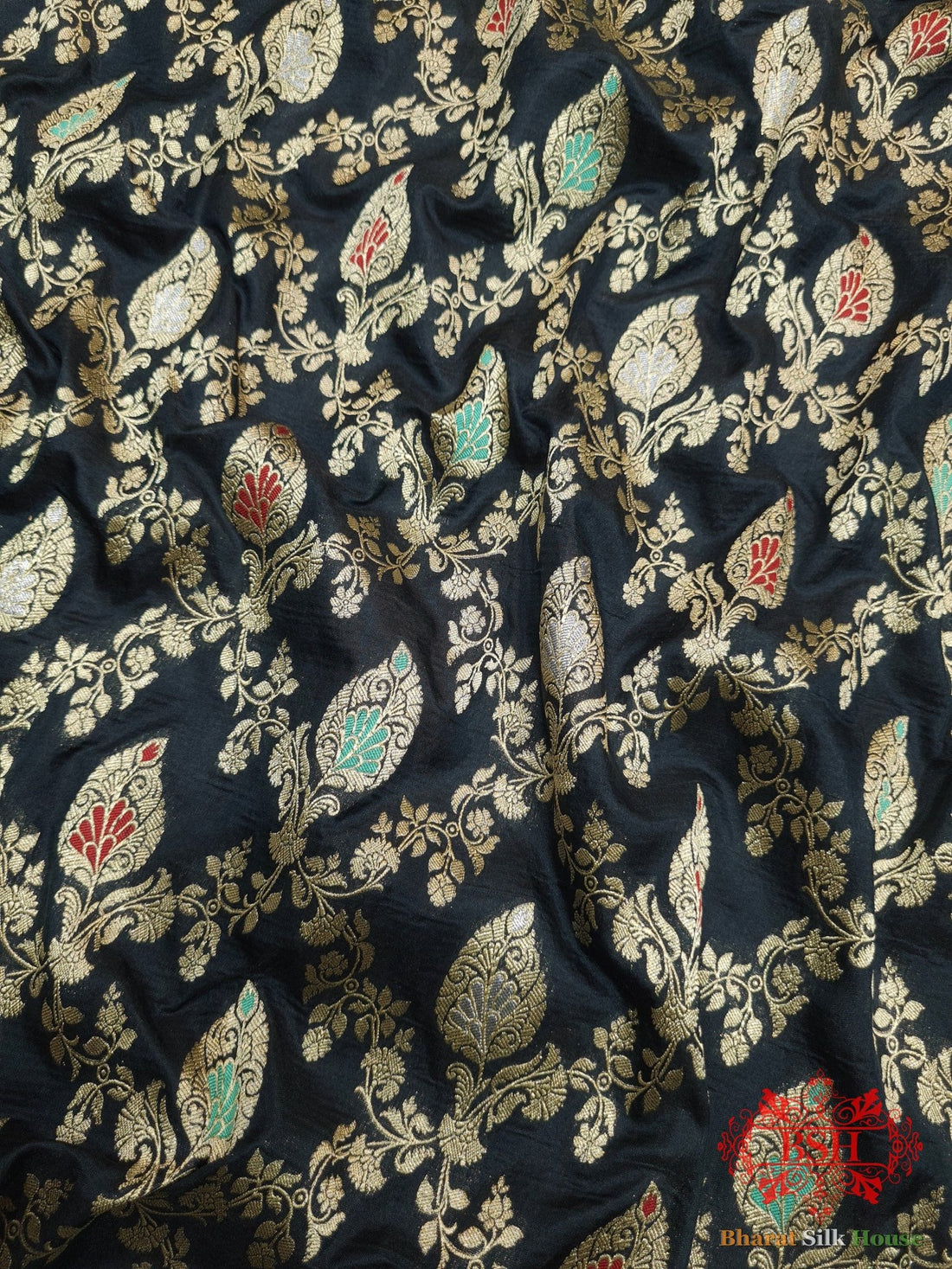 Pure Katan Silk Banarasi Handloom Saree - All over Jaal work with Meenakari - Bharat Silk House